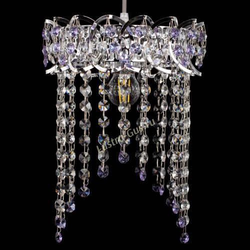 Барная люстра Астра №1 оптикон Фиолетовая в Ижевске Гусь Хрустальный