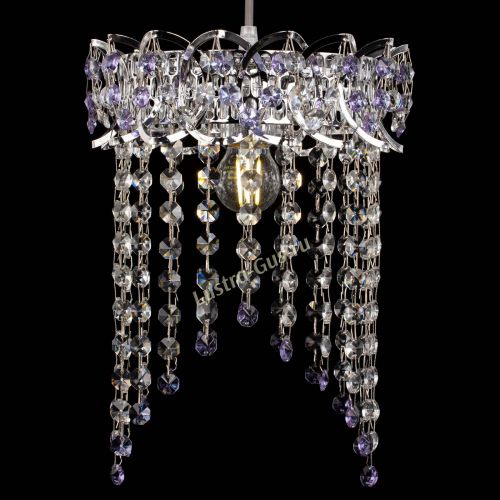 Барная люстра Астра №1 оптикон Фиолетовая в Ижевске Гусь Хрустальный