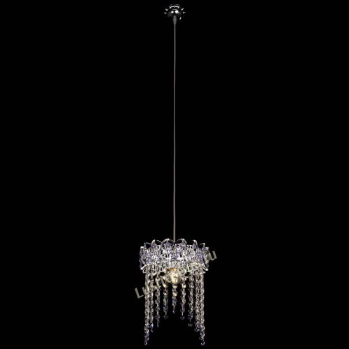 Барная люстра Астра №1 оптикон Фиолетовая в Ижевске Гусь Хрустальный