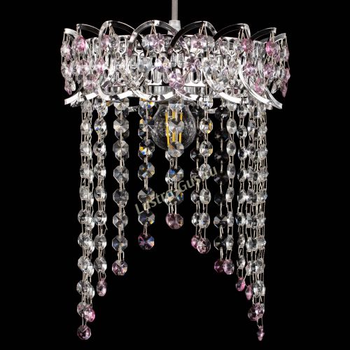 Барная люстра Астра №1 оптикон Розовая в Ижевске Гусь Хрустальный