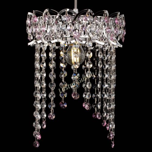 Барная люстра Астра №1 оптикон Розовая в Ижевске Гусь Хрустальный