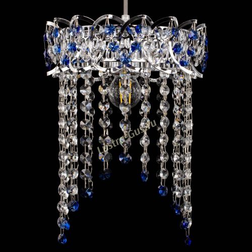 Барная люстра Астра №1 оптикон Синяя в Ижевске Гусь Хрустальный