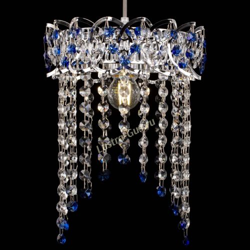 Барная люстра Астра №1 оптикон Синяя в Ижевске Гусь Хрустальный