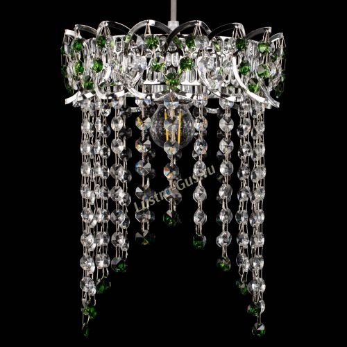 Барная люстра Астра №1 оптикон Зеленая в Ижевске Гусь Хрустальный