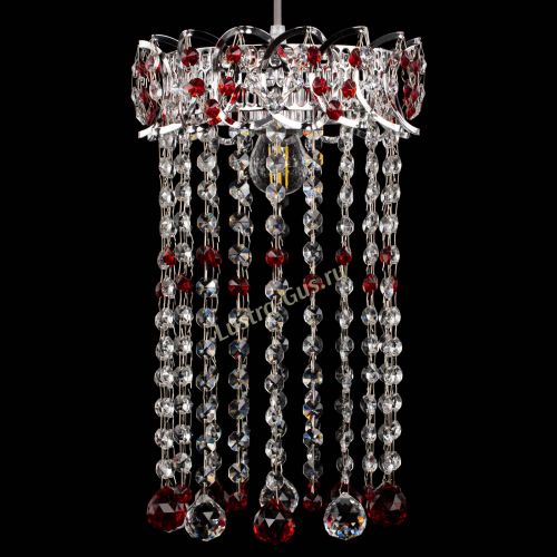 Барная люстра Астра №1 шар 30 длинная Красная в Ижевске Гусь Хрустальный