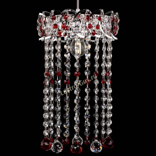 Барная люстра Астра №1 шар 30 длинная Красная в Ижевске Гусь Хрустальный