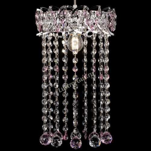 Барная люстра Астра №1 шар 30 длинная Розовая в Ижевске Гусь Хрустальный