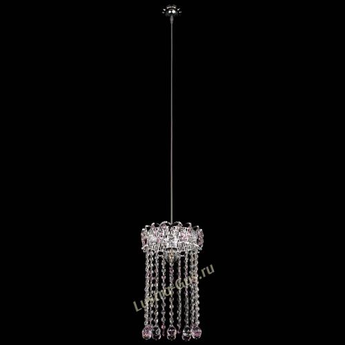 Барная люстра Астра №1 шар 30 длинная Розовая в Ижевске Гусь Хрустальный