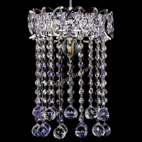 Барная люстра Астра №1 шар 30 фиолетовая в Ижевске Гусь Хрустальный