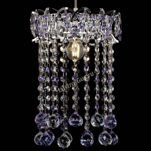 Барная люстра Астра №1 шар 30 фиолетовая в Ижевске Гусь Хрустальный