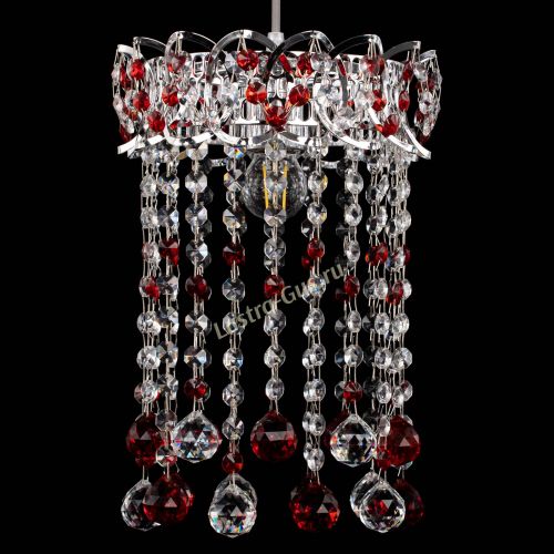 Барная люстра Астра №1 шар 30 красная в Ижевске Гусь Хрустальный