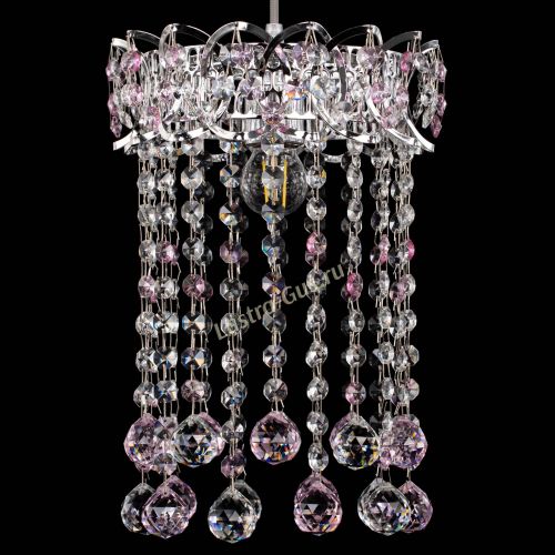 Барная люстра Астра №1 шар 30 розовая в Ижевске Гусь Хрустальный