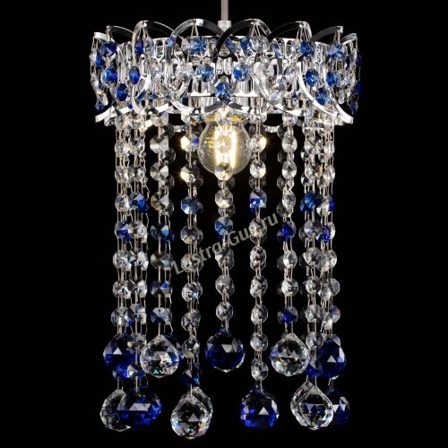 Барная люстра Астра №1 шар 30 синяя в Ижевске Гусь Хрустальный