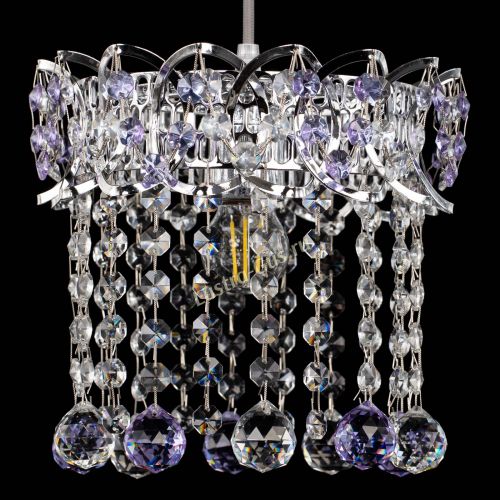 Барная люстра Астра №1 шар фиолетовая в Ижевске Гусь Хрустальный