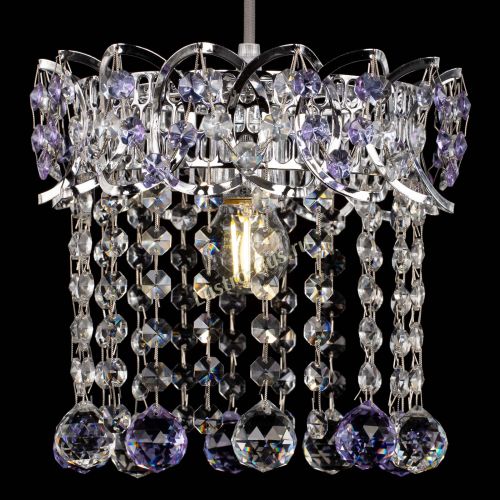 Барная люстра Астра №1 шар фиолетовая в Ижевске Гусь Хрустальный