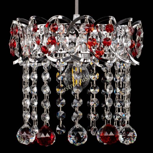 Барная люстра Астра №1 шар красная в Ижевске Гусь Хрустальный