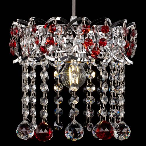 Барная люстра Астра №1 шар красная в Ижевске Гусь Хрустальный