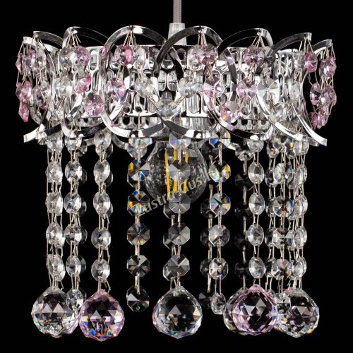 Барная люстра Астра №1 шар розовый в Ижевске Гусь Хрустальный