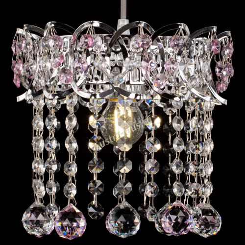 Барная люстра Астра №1 шар розовый в Ижевске Гусь Хрустальный