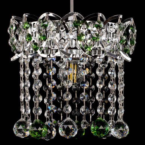 Барная люстра Астра №1 шар зеленая в Ижевске Гусь Хрустальный