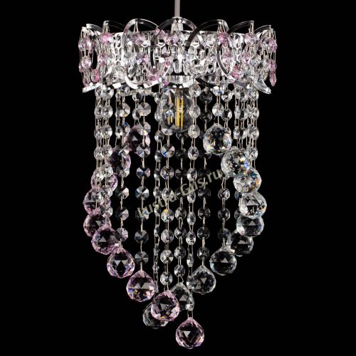 Барная люстра Астра №1 Сигма розовая в Ижевске Гусь Хрустальный