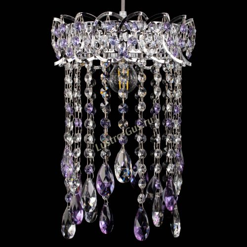 Барная люстра Астра №1 журавлик Фиолетовая в Ижевске Гусь Хрустальный