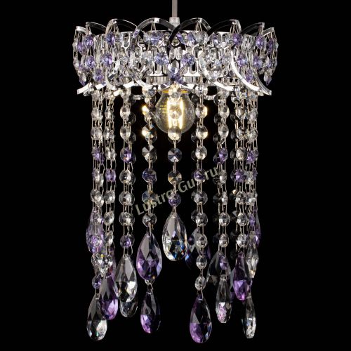 Барная люстра Астра №1 журавлик Фиолетовая в Ижевске Гусь Хрустальный