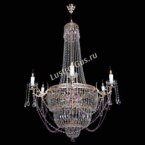 Люстра Елизавета Венеция розовая в Ижевске Гусь Хрустальный