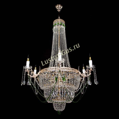 Люстра Елизавета Венеция зеленая в Ижевске Гусь Хрустальный
