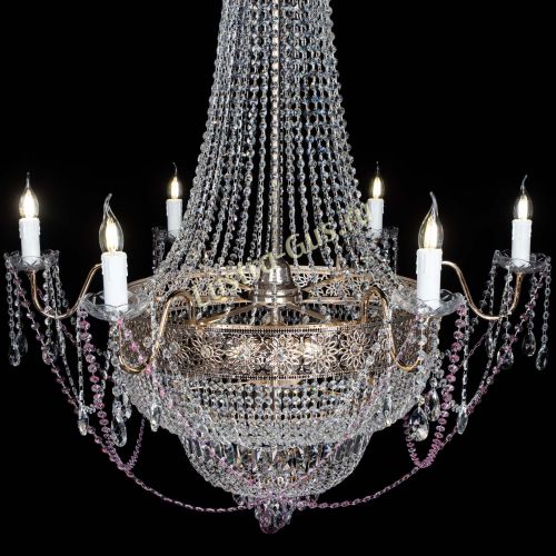 Люстра Елизавета Восток розовая в Ижевске Гусь Хрустальный