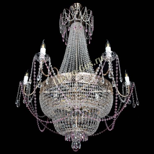 Люстра Елизавета Восток розовая в Ижевске Гусь Хрустальный