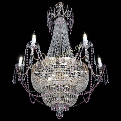 Люстра Елизавета Восток розовая в Ижевске Гусь Хрустальный