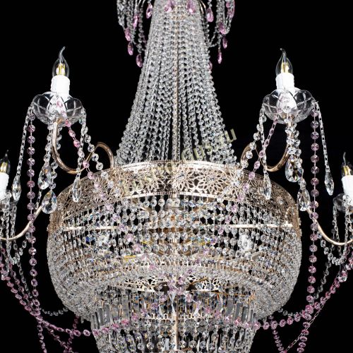 Люстра Елизавета Восток розовая в Ижевске Гусь Хрустальный