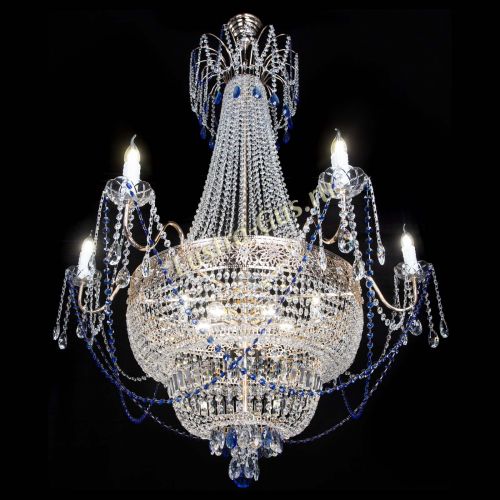 Люстра Елизавета Восток синяя в Ижевске Гусь Хрустальный