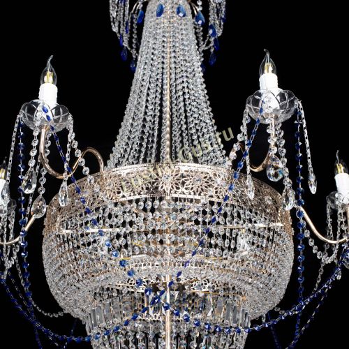 Люстра Елизавета Восток синяя в Ижевске Гусь Хрустальный
