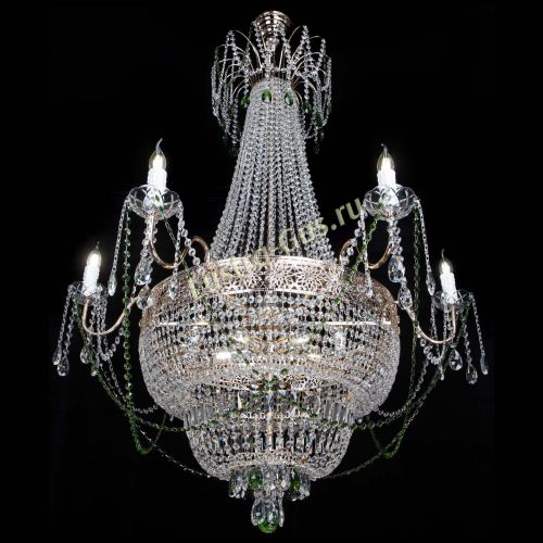 Люстра Елизавета Восток зеленая в Ижевске Гусь Хрустальный