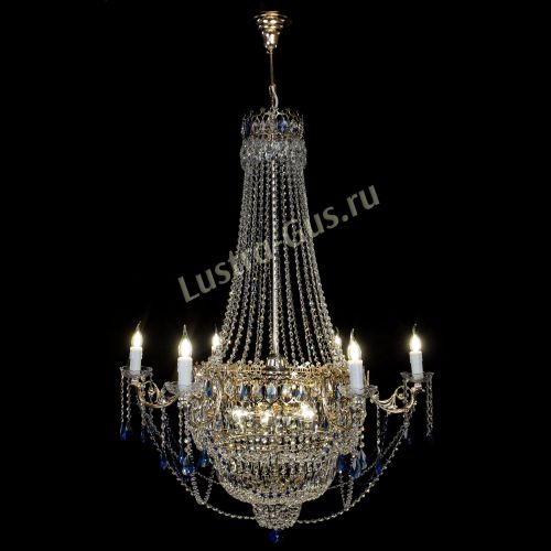 Люстра Елизавета синяя в Ижевске Гусь Хрустальный