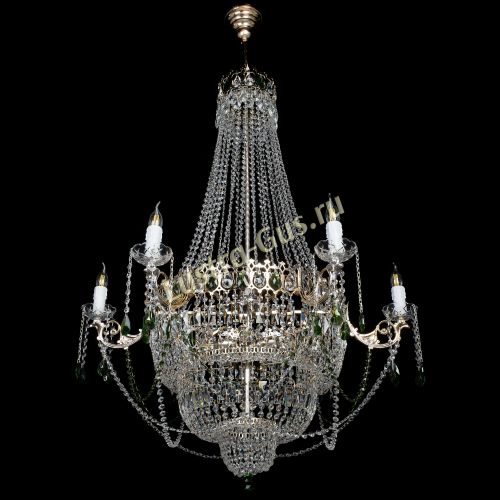 Люстра Елизавета зеленая в Ижевске Гусь Хрустальный