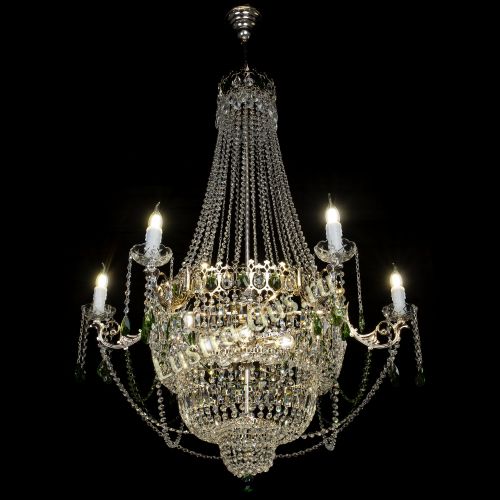 Люстра Елизавета зеленая в Ижевске Гусь Хрустальный