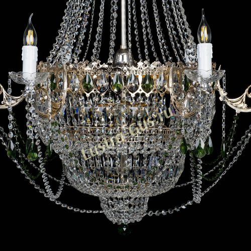 Люстра Елизавета зеленая в Ижевске Гусь Хрустальный