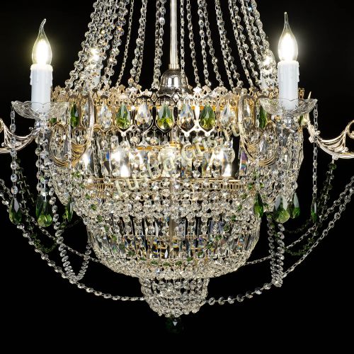 Люстра Елизавета зеленая в Ижевске Гусь Хрустальный