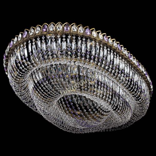 Люстра Кольцо Овал №17 под бронзу фиолетовая в Ижевске Гусь Хрустальный
