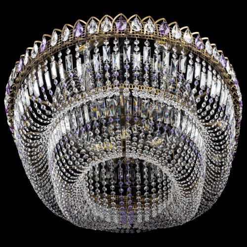 Люстра Кольцо Овал №17 под бронзу фиолетовая в Ижевске Гусь Хрустальный