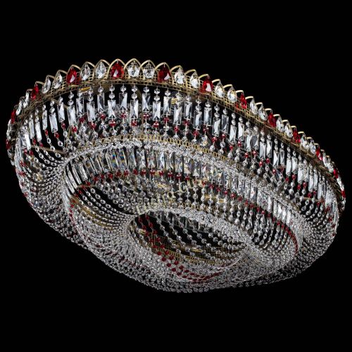 Люстра Кольцо Овал №17 под бронзу красная в Ижевске Гусь Хрустальный