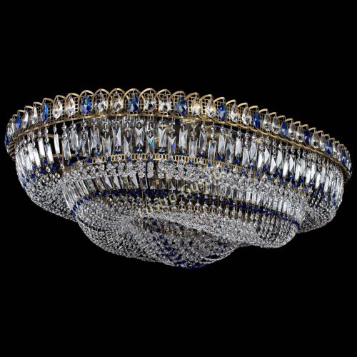 Люстра Кольцо Овал №17 под бронзу синяя в Ижевске Гусь Хрустальный