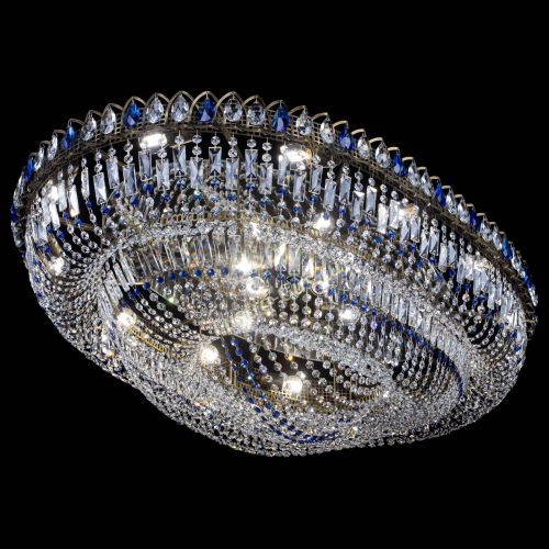 Люстра Кольцо Овал №17 под бронзу синяя в Ижевске Гусь Хрустальный