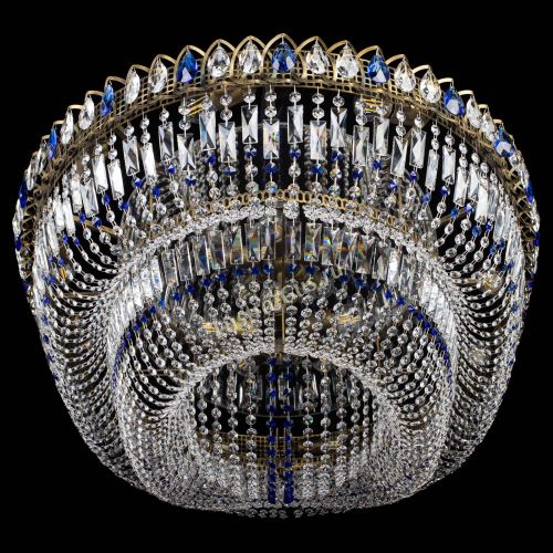 Люстра Кольцо Овал №17 под бронзу синяя в Ижевске Гусь Хрустальный