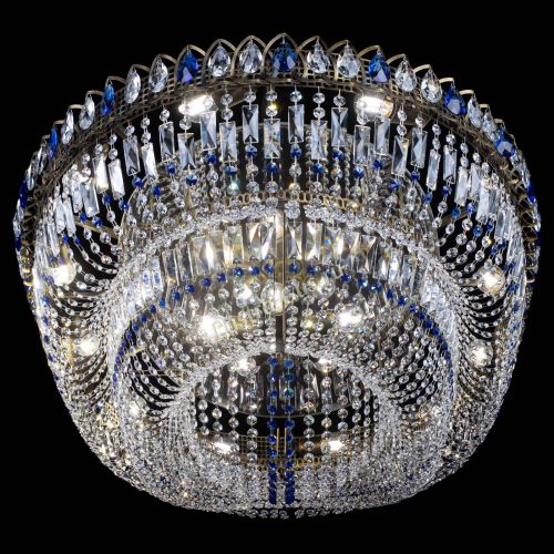 Люстра Кольцо Овал №17 под бронзу синяя в Ижевске Гусь Хрустальный