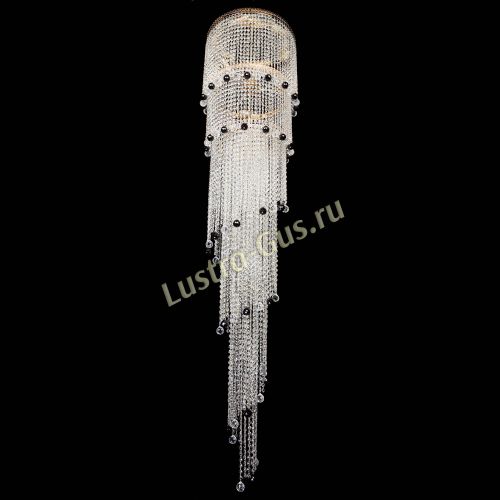 Люстра Милан каскад шар черный в Ижевске Гусь Хрустальный