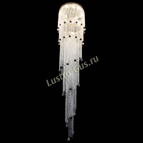 Люстра Милан каскад шар черный в Ижевске Гусь Хрустальный